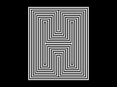 H - 36days of type - #36daysoftype - 2020 36days 36daysoftype a calligraphy custom type graphic design illustration letter lettering modular op art opart optical optical art optical illusion sergi delgado typography