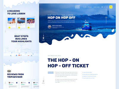 LISBOAT HOMEPAGE boat clean design illustration lisbon minimal minimalist tour tourism tourist typography ui website