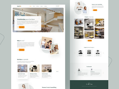 Interior Design Farm V2 company corporate website interface interior design real estate uiux webdesign website design