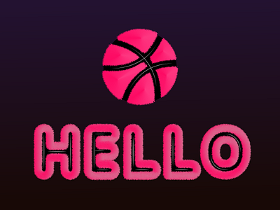 Hello Dribbble 3d gradient hello dribble hellodribbble illustration illustrator