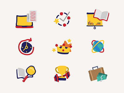 Hand-drawn Icons for Infographics adobe illustrator design flat handdrawn icon illustration infographics vector vibrant