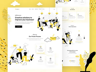 Digital Agency Website artwork digital agency homepage illustration landing page minimal design portfolio site ui design uiux ux design web web design and development web ui web ui ux website website design