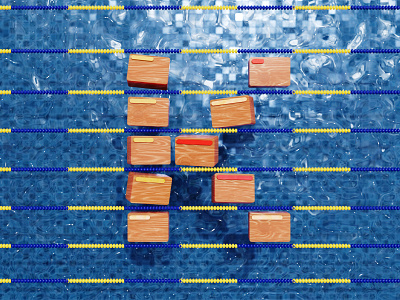 K - Kanban swim lanes 36 days of type 36daysoftype 3d b3d blender3d branding c4d cinema4d design graphic design illustration interface kanban render sprint planning swim lanes swimming pool typography ui ux design