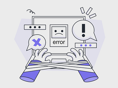 Problem Occured Flat Illustration 404 affinity designer error flat illustration issue laptop problem scanning solving startup toms design vector