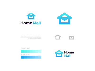 Home Mail logo concept brand branding design graphic illustration logo typography ui ux vector