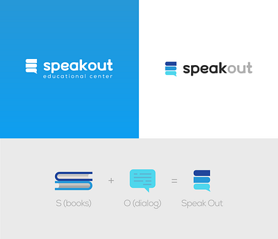 SpeakOut - educational language school from Almaty blue book branding dialog education illustration kazakhstan language logo school speakout web