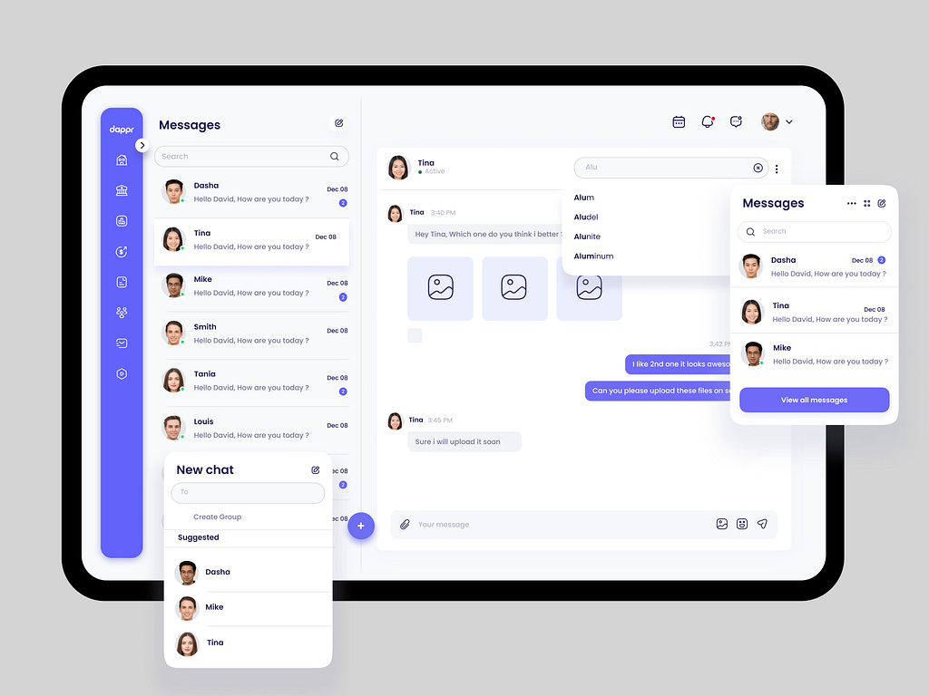 Chat UI Design by Ghulam Rasool 🚀 for Cuberto on Dribbble