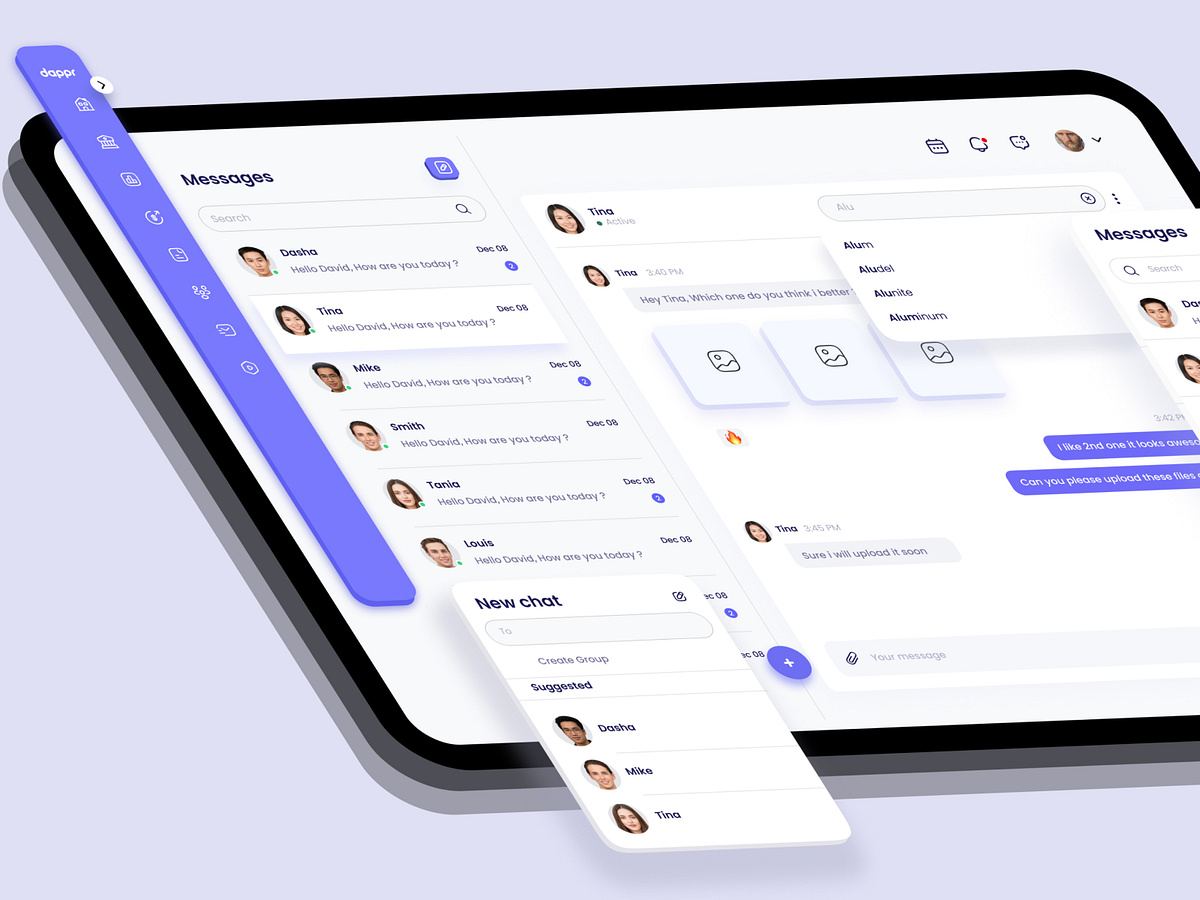 Chat UI Design by Ghulam Rasool 🚀 for Cuberto on Dribbble