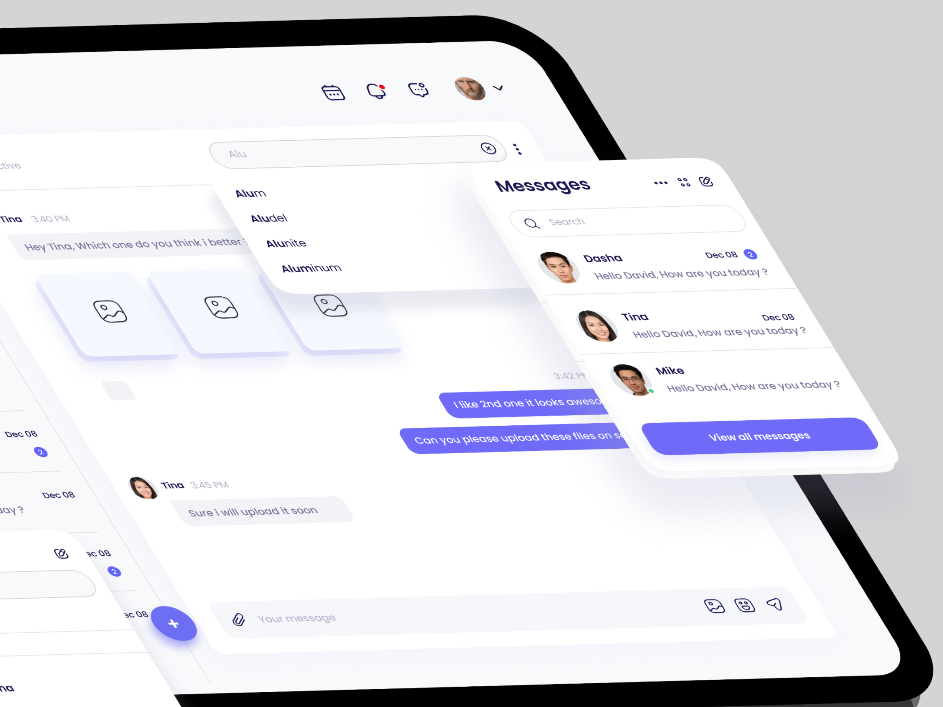 Chat UI Design by Ghulam for Cuberto on Dribbble