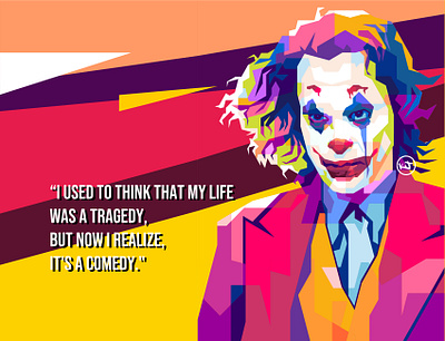 Joker (2019) in WPAP colorful art colourful illustration joker joker movie pop art popart popular portrait vector vector art