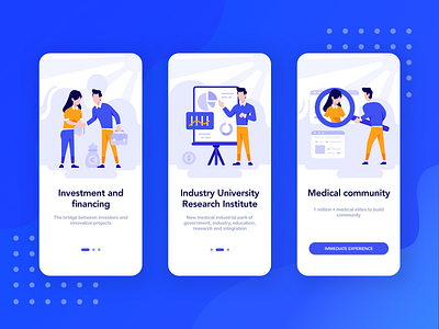 Illustration design of APP guide page of drug melting circle branding illustration ui