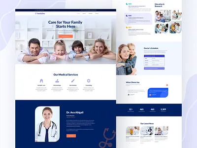 FamilyDoc - Landing Page branding clean clinic design doctor figma flat graphic health icon logo medical minimal portfolio trend 2020 typography ui ux vector website