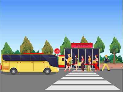 bus station adobe illustrator art bus design graphicdesign illustration illustration art illustration design station vector