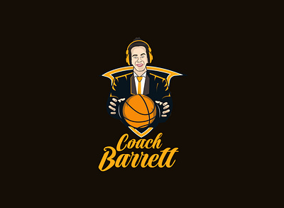 Coach Barett Logo Design artwork basketball branding coach dribbble illustration logo logo design play