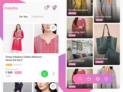 Meesho - Reselling App android android app design b2b ecommerce ecommerce app ecommerce design interaction marketing marketplace meesho online shopping ui ui ux ux design
