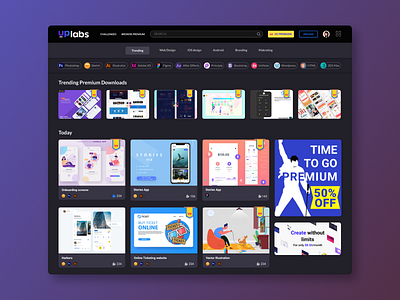 UpLabs redesign challenge darkmode darktheme darkui landingpage nightmode redesign uidesign uidesignchallenge uplabs webdesign website