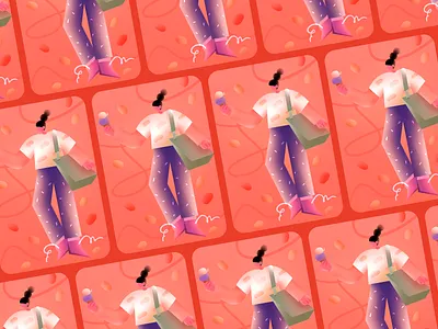 girl & ice cream color girl illustration people ui