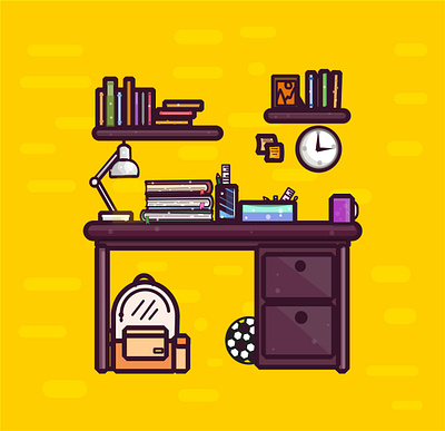 study table art design flat graphics design icon illustration illustrator logo typography vector