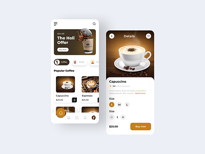 Coffee Shop Mobile App ☕ app design app experience coffee shop mobile app ☕ design designer figma expert mobile app design ui ui experience uiux user experience ux