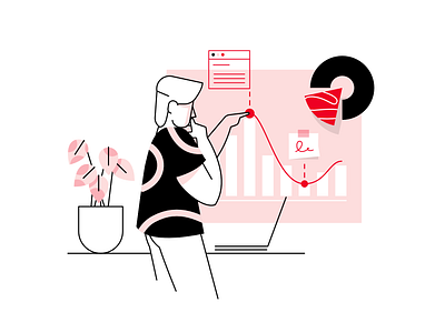 Data analysis- illustration affinity designer character clean flat illustration simple vector webpage