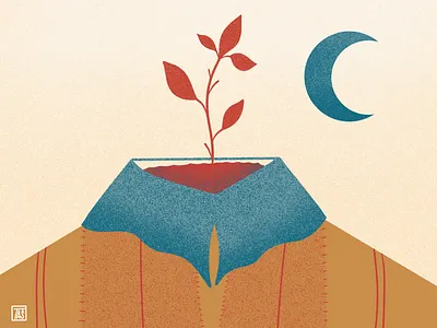 Grown bold illustration metaphor minimalist modern art poster print print design procreate