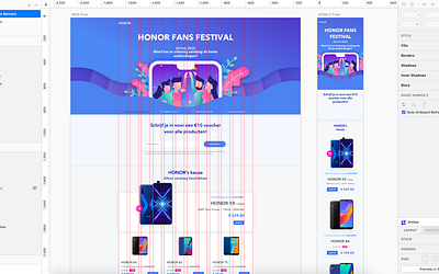 Huawei HiHonor Fans Festival art characterdesign clean design flat graphic design illustration landing page landing page design landing page illustration landing page ui linework minimal ui uiux ux uxdesign vector wireframe wireframe design