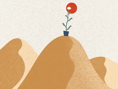 Alone art bold bright flower illustration metaphor minimal minimalism poster print print design procreate