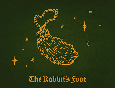 The Rabbit's Foot blackletter branding bunny design foot friday the 13th good luck icon iconography illustration illustrator ipad pro luck lucky procreate promotional design rabbit st.patrick typography