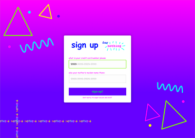 Daily UI Day 1: Super Sketchy Sign Up Page 90s dailyui day001 myspace signup page ui