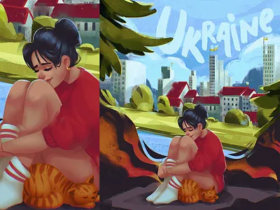 Ukraine Is Our Home city country creative illustration design design studio digital art digital illustration digital painting dream graphic design illustration illustration art illustrations illustrator people procreate stand with ukraine stop war in ukraine ukraine woman