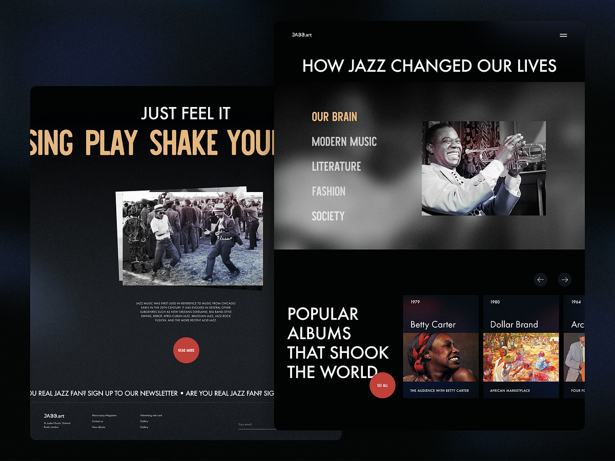 Jazz Magazine Web Design by tubik UX for tubik on Dribbble