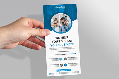 Creative Blue Business DL Flyer Or Rack Card Design Design banner banner design brand design brand identity business flyers commercial corporate corporate branding corporate design corporate flyer corporate identity creative design designs dl flyer flyer graphic design rack card roll up banner