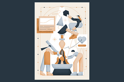 Craft association 2d ai character clean computer design design art flat geometric girl graphic grey icon illustration minimal mobile pattern vector web woman