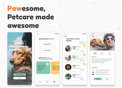 Case Study - Pawesome app app design branding case study design graphic design ios product design ui ux