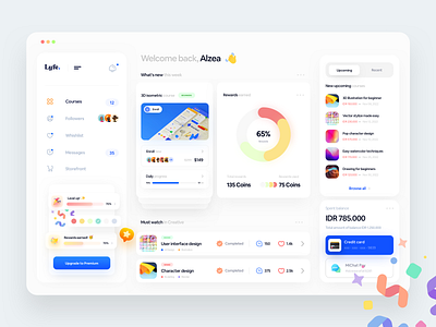 Lyfe Dashboard - #VisualExploration app bold clean colorful course dashboard dashboard design dashboard ui desktop flat interface minimal product ui ux web web design webdesign website website design