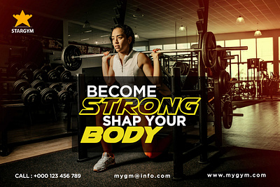 GYM Post banner ads branding design flat minimal portfolio post poster social media type typography web