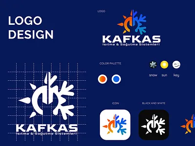 Kafkas Heating Cooling Systems Logo Design. design illustration logo logo designer logodesign logos logotype