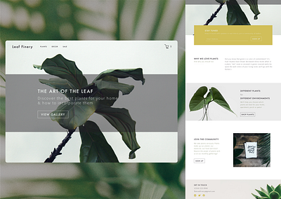 Leaf Finery Landing Page design desktop go green landing page landing page design plant shop plant site ui ui design ux ux design uxdesign web website website landing page