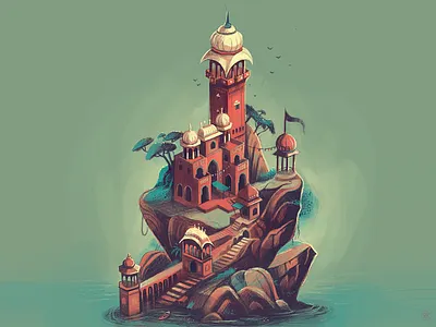 Mind scapes architecture exploration heritage india indian architecture isometric mindscape mugal scapes series story