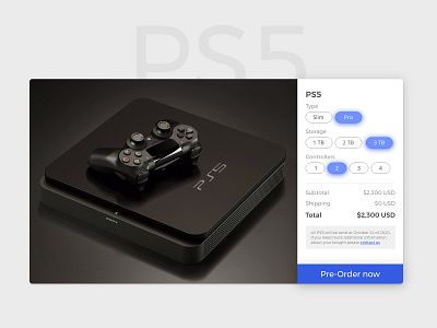 Pre-Order / DailyUI challenge #75 adobe adobexd playstation ui ui design