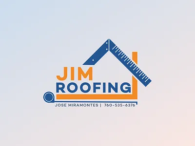 Draft of JIM ROOFING branding cover art design flat icon illustration logo minimal typography vector