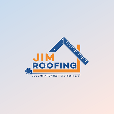 Draft of JIM ROOFING branding cover art design flat icon illustration logo minimal typography vector