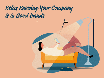 In Good Hands adobe cat couch design grain graphic graphicdesign halftone illustration illustrator marketing reading