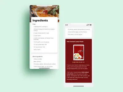Weekly Warmup Grab Recipes Card app design dribbbleweeklywarmup food food app grabfood recipe recipe app ui ux warmup weeklywarmup