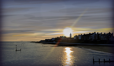 Pure CSS Landscape - Evening in Southwold - No Images or SVGs. coding css css art css artist cssart frontend html landscape pure css purecss