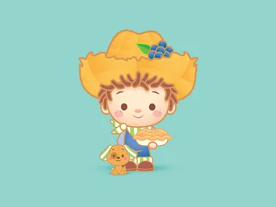 Huckleberry Pie adobe illustrator character design characters cute kawaii vector