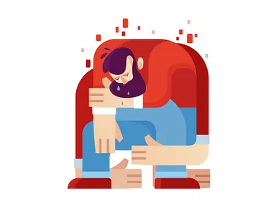 Get hold of yourself character control illustration mood sadness