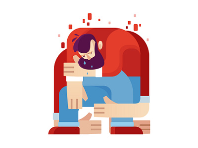 Get hold of yourself character control illustration mood sadness