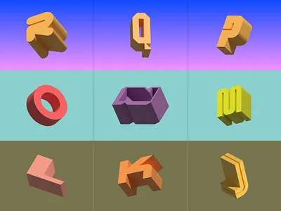 DFC 36 Days of Type, Pt 2 3d blender branding design foundry illustration letter lettering logo type typography ui ux vector