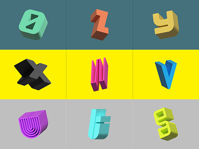DFC 36 Days of Type, Pt 3 3d blender branding design foundry illustration letter lettering logo type typography ui ux vector